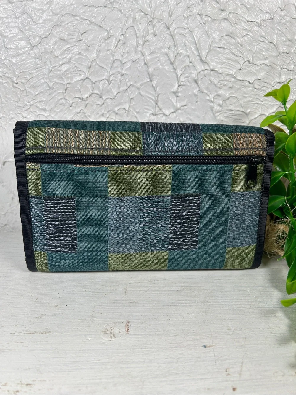 Patchwork Foldover Wallet Clutch Women Bags Multi Storage wallet Magnetic Snap